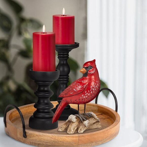 Abbott Collection - Round 14" Mango Wood Rustic Tray with Metal Handles - Picture 1 of 6